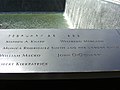 The names of the victims on the Reflecting Absence memorial, located at the North Pool.