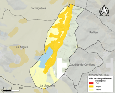 Carte des zones d'aléa retrait-gonflement des argiles.