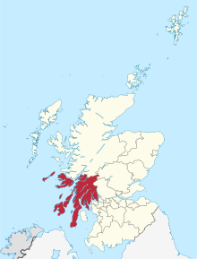 Poziția regiunii Argyll and Bute