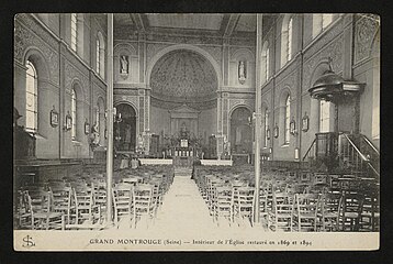 Intérieur de l'église restaurée en 1869 et 1894.