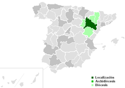 Mapa da área da arquidiocese