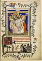 Engel halten den vom Kreuz abgenommenen Christus Meister des Paraments von Narbonne, Paris, BnF, NAL3093, f.84
