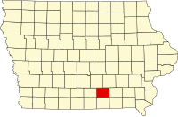 Map of Iowa highlighting Monroe County