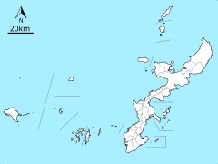 入砂島の位置（沖縄諸島内）