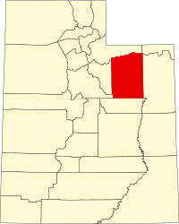 ドゥーシェイン郡の位置を示したユタ州の地図