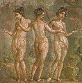 Affresco pompeiano con le tre Grazie