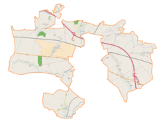 Mapa konturowa gminy wiejskiej Przeworsk, po lewej znajduje się punkt z opisem „Nowosielce”