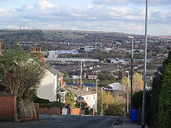 Stoke-on-Trent látképe a Festival Parkból