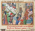 『シャルル7世年代記』の、パリ攻撃が描かれたミニアチュール。