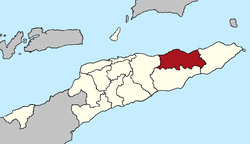 Peta Distrik Baucau di Timor Leste