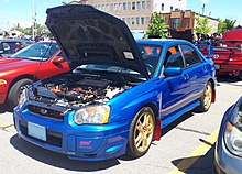 2005 Subaru Impreza WRX STI (note the coloured rocker panels for the 2005 model year)