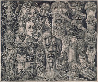 Eduard Wiiralt: Pakao (1932.), bakropis, 39,4 × 46,8 cm