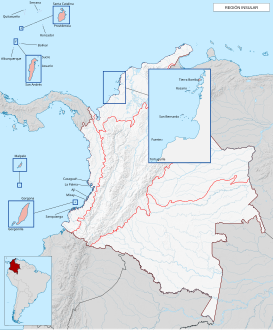 Ubicación de la región en Colombia