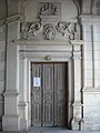 A door in the staircase.