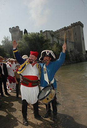 Personnage de Tartarin lors de son arrivée à Tarascon.