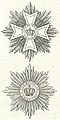 Hvězda velkokříže (nahoře) a hvězda velkodůstojníka (dole)