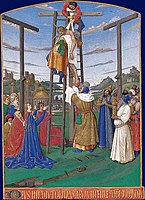 Libro d'ore di Etienne Chevalier (dettaglio): Deposizione di Jean Fouquet.