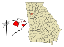 Douglasville Douglas megye és Georgia térképén