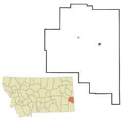 Location of Baker, Montana