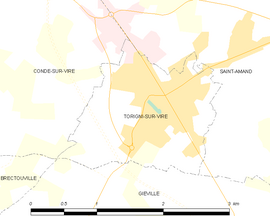 Mapa obce Torigni-sur-Vire