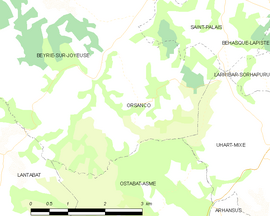 Mapa obce Orsanco