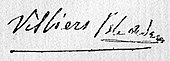 signature d'Auguste de Villiers de l'Isle-Adam