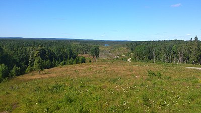 Vy över Villingsbergs skjutfält sett från skjutplats vid Berga