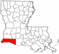 Localização da paróquia no Estado de Louisiana