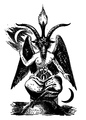 Den franske okkultist Eliphas Levis fremstilling af djævelen fra Dogme et Rituel de la Haute Magie (1854).