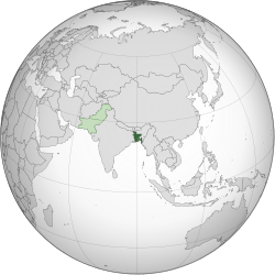 Itä-Pakistanin sijainti