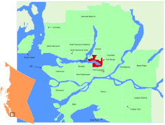 Lage in der Region Metro Vancouver