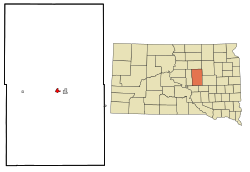 Location in Hand County and the state of South Dakota