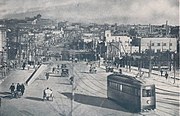 九段坂から見た駿河台キャンパス（左上、1930年）