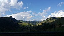 View of São Bento do Sapucaí countryside from SP-42 highway.