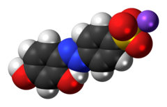 Space-filling model of chrysoine resorcinol as a sodium salt