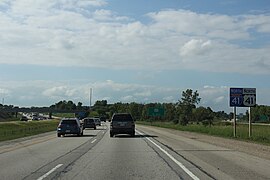 Newly installed I-41/US 41 sign south of WIS 145 near Richfield from June 2015