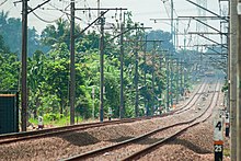 Jalur kereta api di lintas Tanah Abang-Rangkasbitung.