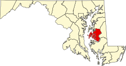 map of Maryland highlighting Talbot County