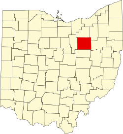 Karte von Wayne County innerhalb von Ohio