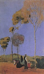 Promenade avec enfant (huile, papier, 1907).