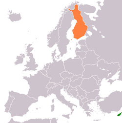 Haritada gösterilen yerlerde Cyprus ve Finland