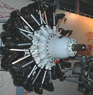 Vystavený motor Gnome-Rhône 14M-05