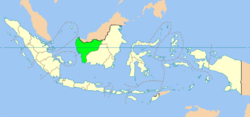 Kaart van de Provincie West-Kalimantan in Indonesië