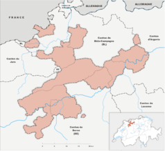 Mapa konturowa Solury, u góry znajduje się punkt z opisem „Goetheanum II”