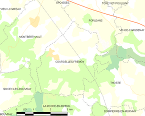 Poziția localității Courcelles-Frémoy