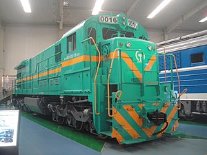 沈阳铁路陈列馆内展示的ND5型0016号机车