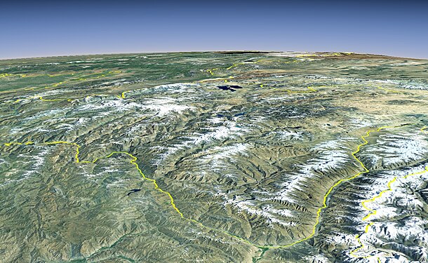 Gorovje Pamir iz Nasinega satelitskega posnetka, april 2012