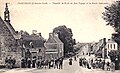 Plounérin ː la chapelle Notre-Dame de Bon-Voyage et la route nationale au début du XXe siècle (carte postale).