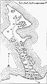 Plan de l'éperon barré de Castel-Meur (dessin de Paul du Châtellier).