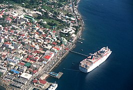 Harbor and cruise terminal at Roseau.